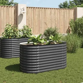 vidaXL Garten-Hochbeet verzinkter Stahl 160 x 80 x 81 cm Grau