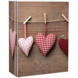 Banjado XXL Medizinschrank Abschliessbar 35x46x15cm Arzneischrank Weiß Aus Metall Mit Motiv Herzen