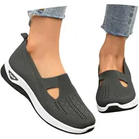 Orthopädische Schuhe Damen Sneaker, Schuhe ohne Schnürung für Handsfree Cushion Slip On rutschfeste Walkingschuhe Turnschuhe Leicht Bequeme Erhöhte Füße Sommer Gesundheitsschuhe Barfußschuhe Leichte - 39 EU