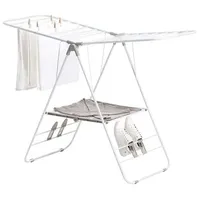 Rayen Multifunktionale Wäscheleine widerstandsfähiges Material | Kleiderständer mit XXL | zarte Kleidung trocknen Maya | 4 Schuhbügel | 144,8 x 61 x 98 cm | Weiß