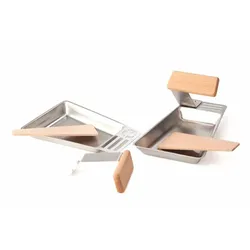 Home & Garden Grillpfännchen Set 2er ideal für Fisch Gemüse inkl. 2 Holzschaber 201270219-HE