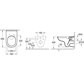 Villeroy & Boch O.Novo Wand-Tiefspül WC mit WC-Sitz Weiß c-plus