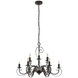 LINDBY Kronleuchter Caleb dimmbar, Braun aus Metall für Flur / Treppenhaus Von Lindby