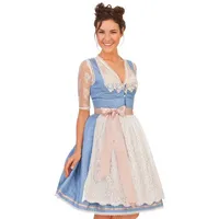 Krüger Madl Dirndl Midi Dirndl 2tlg. - LUZIA - hellblau blau 32