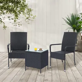 Juskys Yoro Stapelstuhl 8 St. 55 x 70 x 106 cm schwarz
