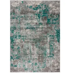 Kadima Design `Dee` Abstrakte Kunst-Teppiche in Premium-Qualität. Farbe: Grün-Grau, 80x150 cm