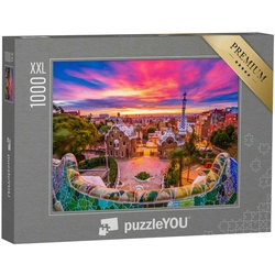 puzzleYOU Puzzle Park Güell, Barcelona, Spanien, 1000 Puzzleteile, puzzleYOU-Kollektionen Parks, Barcelona, Blumen & Pflanzen