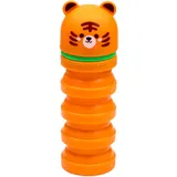 Puckator Teleskop-Stiftetui Pop Up aus Silikon – Tiger – Süße Tiere – ausziehbar, Orange, Ausziehbares Federmäppchen aus Silikon
