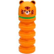 Puckator Teleskop-Stiftetui Pop Up aus Silikon – Tiger – Süße Tiere – ausziehbar, Orange, Ausziehbares Federmäppchen aus Silikon