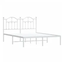vidaXL Bettgestell mit Kopfteil Metall Weiß 140x200 cm Modell 51846325