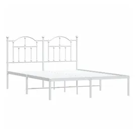 vidaXL Bettgestell mit Kopfteil Metall Weiß 140x200 cm Modell 51846325
