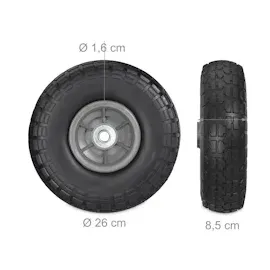 Relaxdays Sackkarrenrad, PU 2er Set 4.1/3.5-4