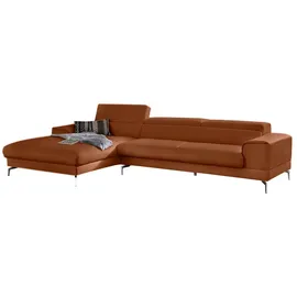 W.Schillig Eckcouch Leder 3-Sitzer Braun