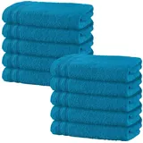Erwin Müller Handtuch Handtuch "Heidelberg" 10er-Pack, Walk-Frottier Uni grün 50 cm x 100 cm