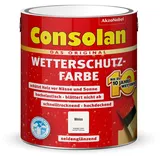 Consolan Wetterschutz-Farbe 2,5 l weiß seidenglänzend