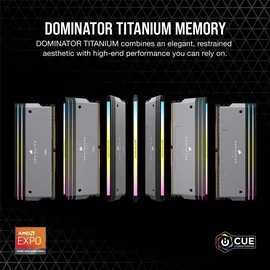 Corsair Dominator Titanium RGB DDR5 64GB PC 6000 MHz, DDR5-RAM, DIMM RAM Grau