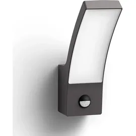 Philips Außenwandleuchte Metall 24,0 cm inkl. Sensor IP44 anthrazit