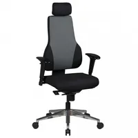 KADIMA DESIGN Bürostuhl QENTIN schwarz/grau Schreibtischstuhl Stoffbezug Chefsessel Drehstuhl