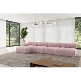 altdecor Ecksofa modulares Sofa Razon-L3 - 380x160x70 cm Rosa Cord