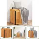The Living Store - Gartenbox 45x45x45/53 cm Massivholz Akazie und Stahl - Holz Gartenbox - Akaciaschrank - Outdoor Box - Gartenschuppen - Lagerraum
