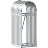 vidaXL Kaminholzregal Verzinkter Stahl 40 x 45 x 100 cm Silber