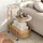 Costway Beistelltisch Gold Glas 60 x 40 x 76 cm