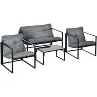 Outsunny Gartenmöbel-Set,, Stahl, Polyester