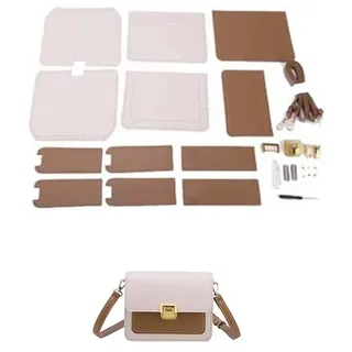 DIY-Ledertaschen-Bausatz Handgefertigtes Taschen-Set, Handnähen, Lederhandwerk, DIY-Taschen-Set, Herstellung von quadratischen Boxen, Nähmaterial for Taschen-Handtaschen-Zubehör Herstellungsset Handge