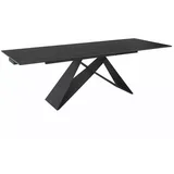 Feldmann-Wohnen Esstisch Westin (Tischplatte ausziehbar bis 240cm, 1-St., Marmor Optik, Tischplatte aus gehärtetes Glas), 160-240x90x75cm schwarz Marmor matt / schwarz matt ausziehbar schwarz 160 cm x 76 cm x 90 cm