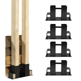 Trutzholm Holzstapelhilfe 4er Set Stahl 34 x 10 cm schwarz