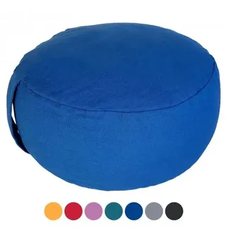 Casamia Yogakissen Meditationskissen Sitzkissen Lotus rund 31x16x31 cm Bezug waschbar : blau - navi blue
