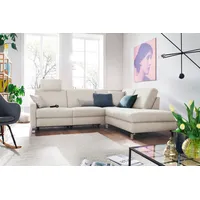 Candy Ecksofa "Mainau modern und elegant, mit gutem Sitzkomfort, L-Form", weiß, B:257cm H:89cm T:220cm, Struktur ( 100% Polyester);Luxus-Microfaser weich: 98% Polyester, 2% Nylon, ;Struktur weich (mit Wasser zu reinigen): 16% Baumwolle, 79% Polyester, 5%