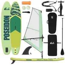 vidaXL SUP Board Aufblasbares SUP-Board mit Segel 330 x 76 x 15 cm Grün