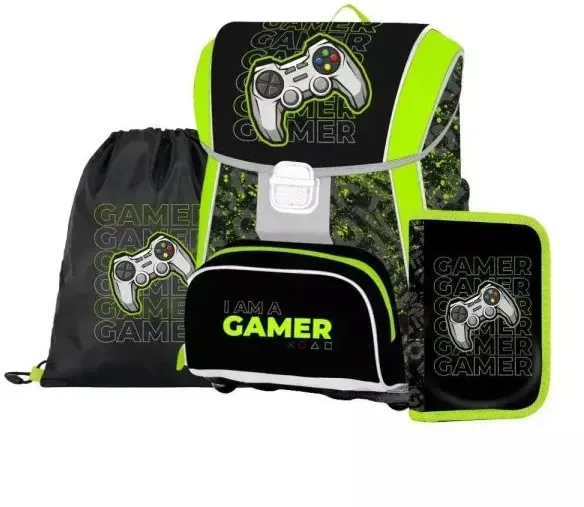 Gamer Premium Schulrucksack-Set – 3-teilig