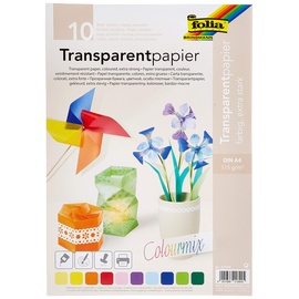 folia Transparentpapier DIN A4, 10 Blatt, 10-farbig COLOURMIX
