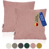 lycce 2er Set Kissenbezug aus trendigem Cordstoff (40 x 40 cm)