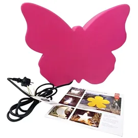 8 seasons design GmbH Motivleuchte Shining Butterfly 40 cm Kunststoff wetterfest 1 Stück rosa