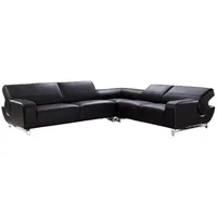 Salottini Ecksofa Ecksofa Bernado Leder Eckcouch, Federkern schwarz