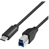 Logilink USB-C auf USB-B 2 m Schwarz