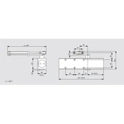 Türschließer TS 83 Flachgestänge, EN 3-6, silber