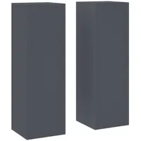 VidaXL Outdoor-Pflanzensäulen 2 Stk. Anthrazit 24x24x75 cm Stahl