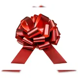 Partydeco Geschenkschleife 30cm Ziehschleife wetterfest groß Dekoschleife Auto Tür Eröffnung Weihnachtsschleife Geschenk Weihnachten Hochzeit Geburtstag Rot