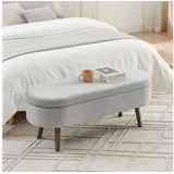 Celya Sitzbank Multifunktionelle Aufbewahrungs Bench (110x40x42cm, Holzbeine, Massivholzrahmen, 20L Stauraum), ideal für Schlafzimmer, Wohnzimmer oder Flur grau