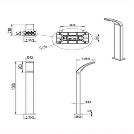 RL Wegeleuchte Aluminium H 100 cm grau 1 Stück