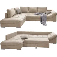 luma-home schönes für dein zuhause Ecksofa modern Schlafsofa Eckcouch Polsterecke L-Form Ottomane links Cord Beige / 17204 - Beige