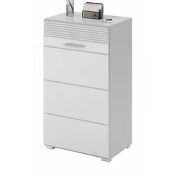 Schuhkommode "Leon" in weiß Hochglanz Flur Diele Schuhschrank 55 x 96 cm