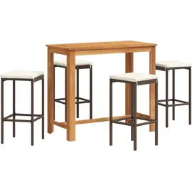 vidaXL Gartenbar-Set 5-tlg. Braun