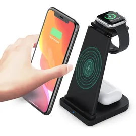 Wisam Wisam® 3 in 1 Multifunktion 15W QI Ladestation Airpods Pro Apple Watch iPhone 12