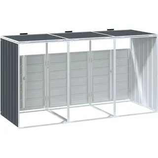 vidaXL Mülltonnenbox für 3 Tonnen Anthrazit 216x81x115 cm Stahl