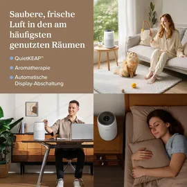 Levoit Luftreiniger mit Aromatherapie, HEPA Luftfilter gegen Schimmel, Staub und Tierhaare bis zu 0,3 μm für Schlafzimmer, 7 Watt Ener... - Weiß